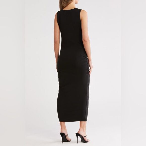 James perse Twisted Cap Sleeve tank Ruched Maxi Dress in black size m NWOT - Picture 2 of 6